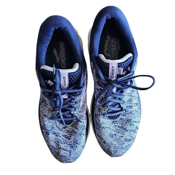 Brooks Ghost 11 Running Shoes Sz 10 Blue Purple Lightweight Cushion Sneakers - Picture 2 of 12